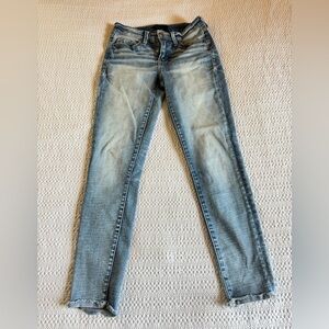 Buckle Black Ankle Cropped Jeans with Classic Denim Texture size 24